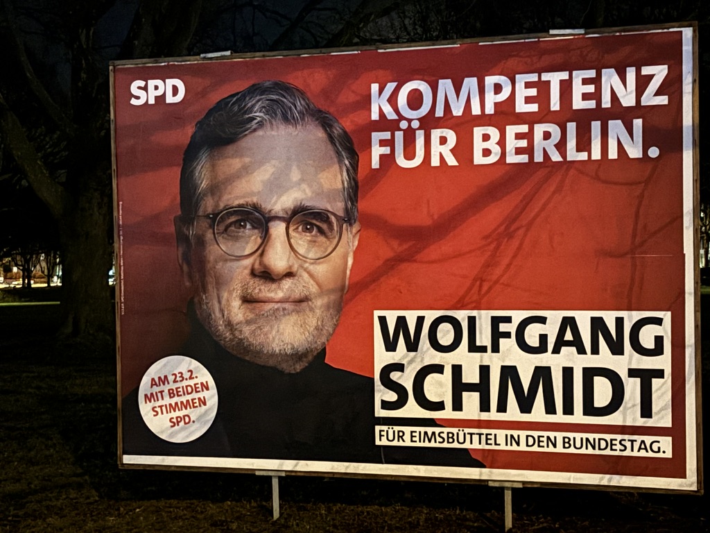 Wahlplakat Wolfgang Schmidt 2025
